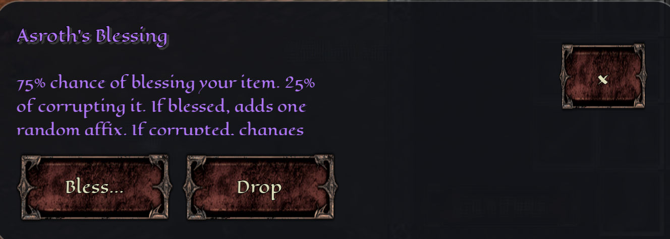 Blessing system to add affixes to your items