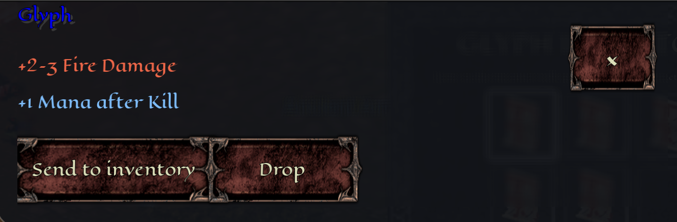 Glyphs that add passive bonuses