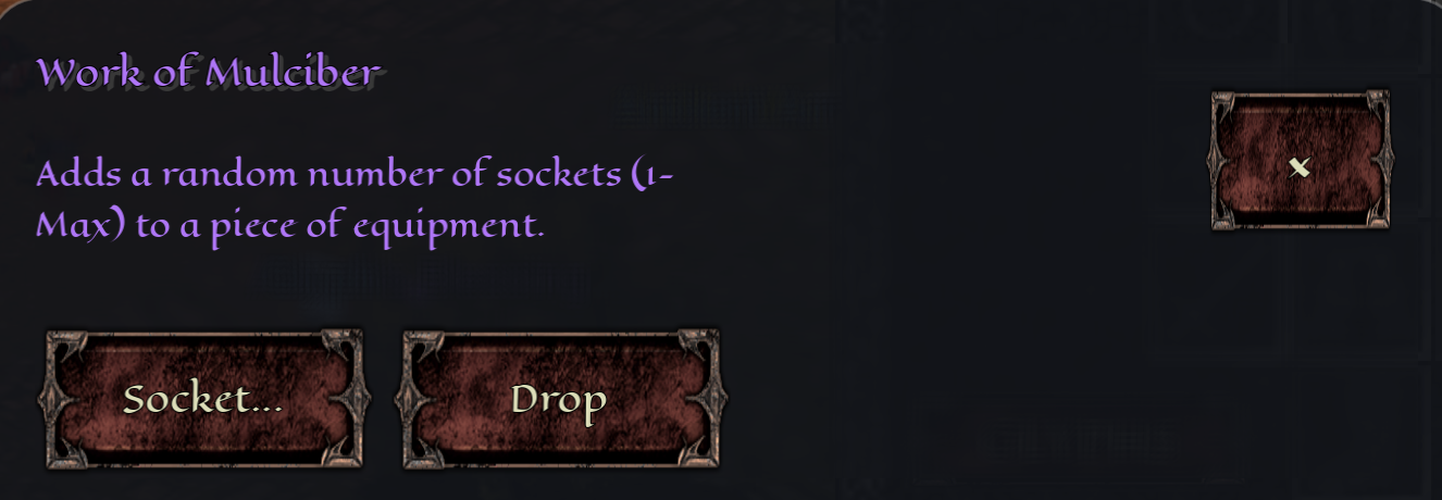 Mulciber system to add sockets to your items